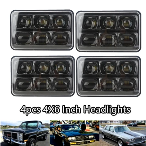 4х6 стеклянная рамка для автомобильная светодиодная головная светильник квадратный 6D светильник Привет Низкий герметичные направленного света для Ford Замена H4651/H4652/H4656/H4666/H654 грузовик светильник s 4 шт.