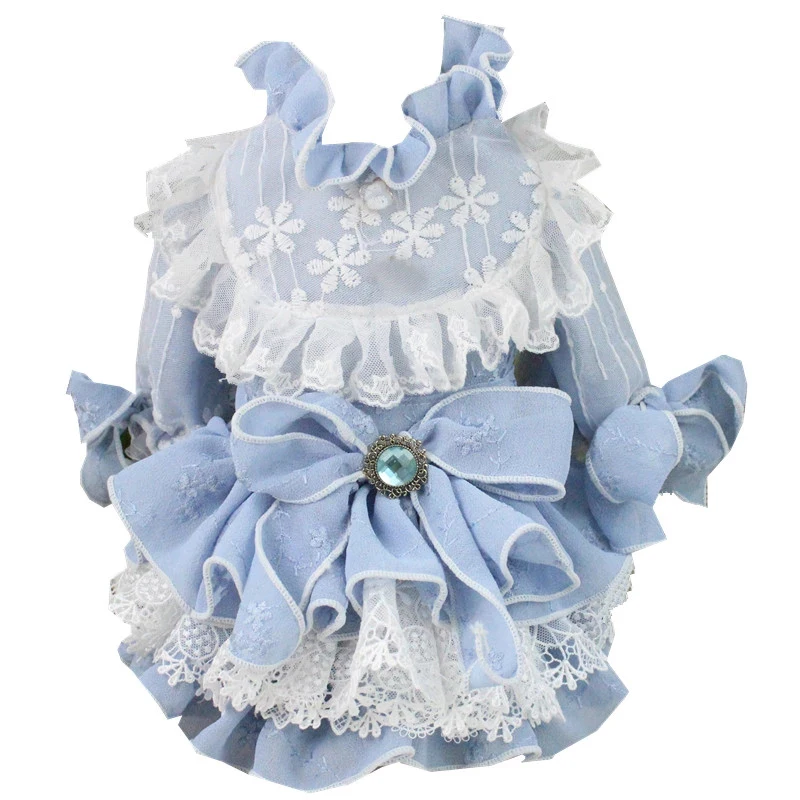 Новинка 2021 одежда для домашних животных голубая Одежда собак в стиле горничной