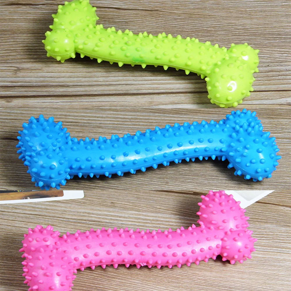 Durable Dog Chews Toy Toothbrush Stick Soft Rubber Tooth Cleaning Point Massage Small Toothpaste Pet Molar | Дом и сад