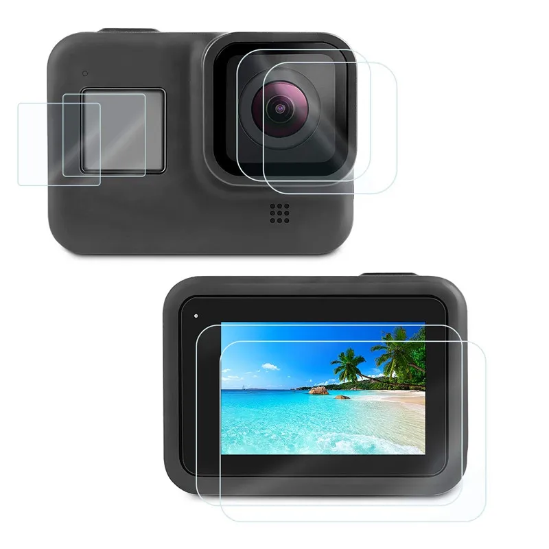 Защитная пленка из закаленного стекла для GoPro Hero 8 7 6 5 черный экран крышка