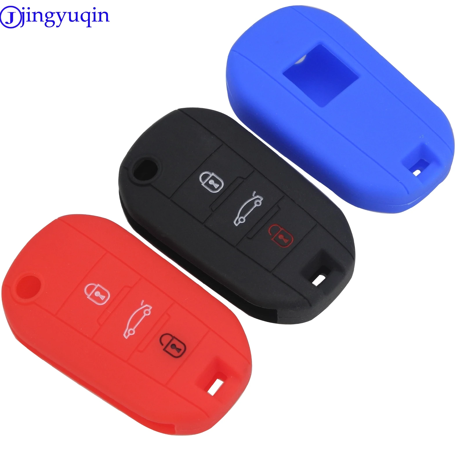 20 шт. 3 кнопочный силиконовый чехол для автомобильного ключа Citroen Peugeot 208 508 2008