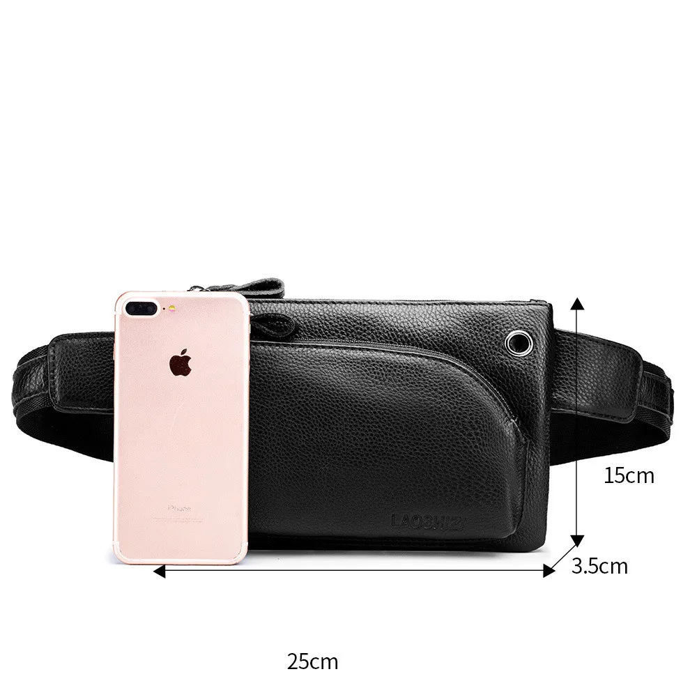 Genuine Leather Bags Belt Messenger Bag Men Small Waist Hip Bag for Man Waist Packs Pouch Men's Crossbody Bags 91126
