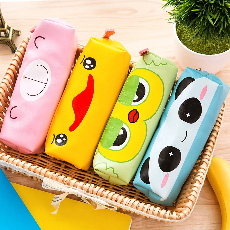 

1018 Korean cartoon adorable PU large capacity pen stationery pen creative brief