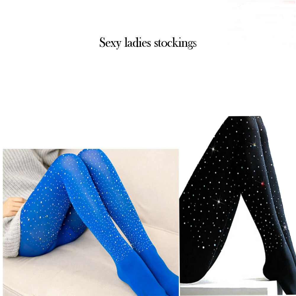 Сексуальные женские колготки 3 цветов однотонные с блестками обтягивающие
