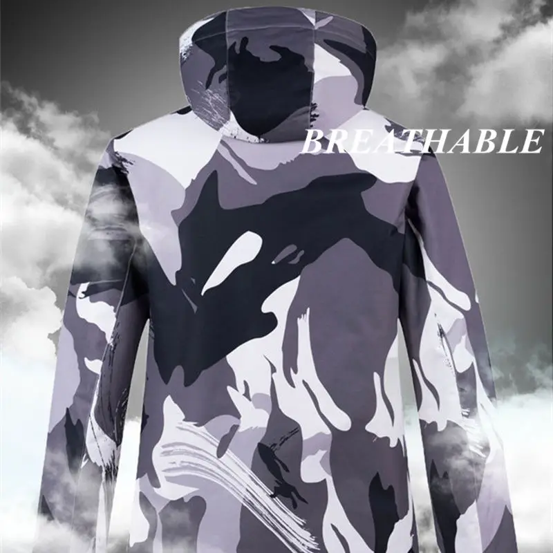 Лыжный костюм мужской водонепроницаемый ветрозащитный утепленный теплый зимний