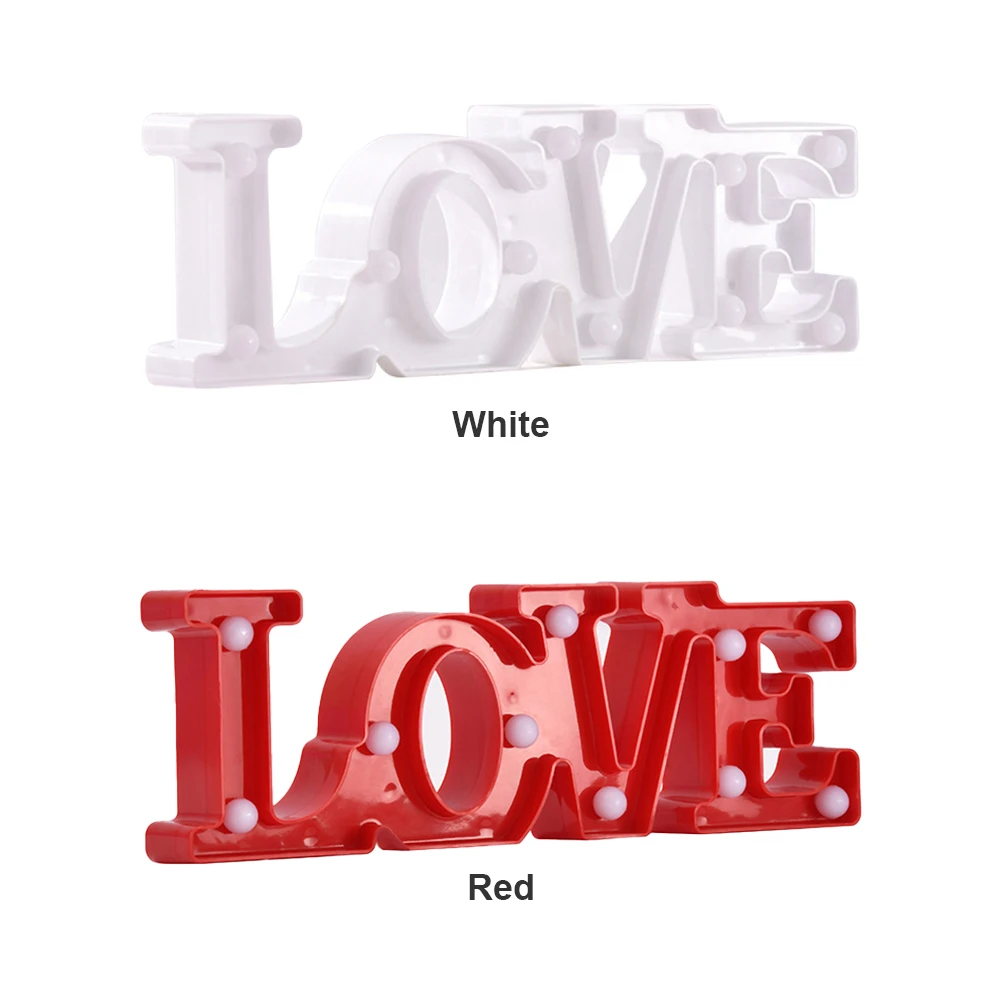 Letter Light Valentines Day Bedroom Love Table Indoor Outdoor DIY Romantic Home Decor Birthday Party Anniversary For Wedding Led | Лампы и