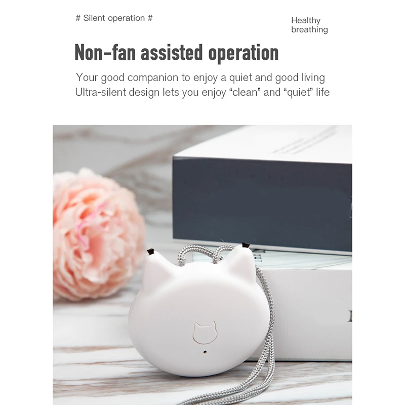 

Hanging Neck Air Purifier Portable USB Charging 20 Million Negative Ion Cat Air Purifier