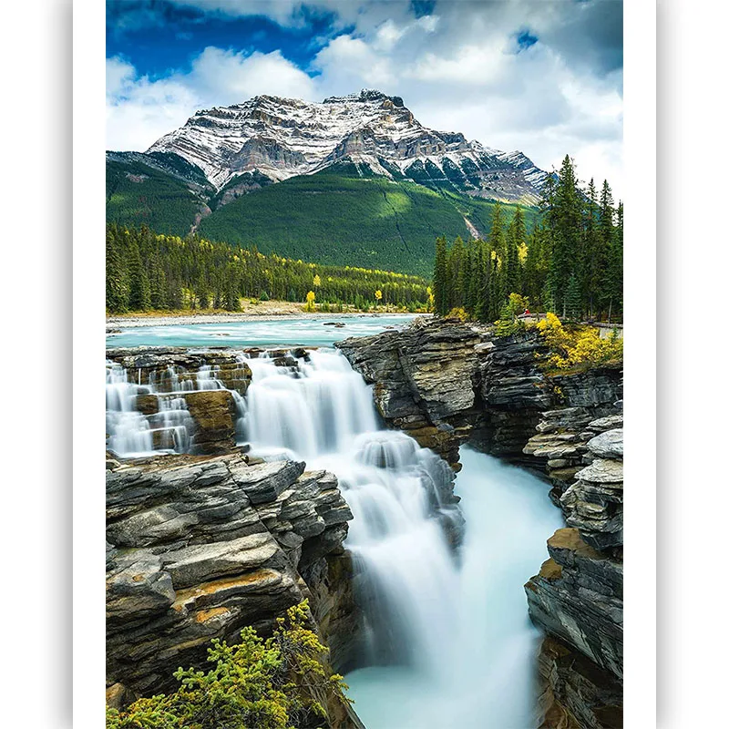 

Mountain Waterfall Landscape 5D Diy Diamond Painting Full Drills Diamond Embroidery Sale Rhinestones Pictures Wall Art Decor