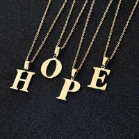 stainless steel necklaces initial letter a z pendant necklace for women couple gold color chain necklace collier mujer jewelry