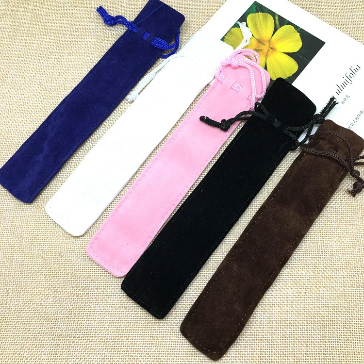 Хрустальная ручка карандаш простой однотонный чехол из плюшевой ткани