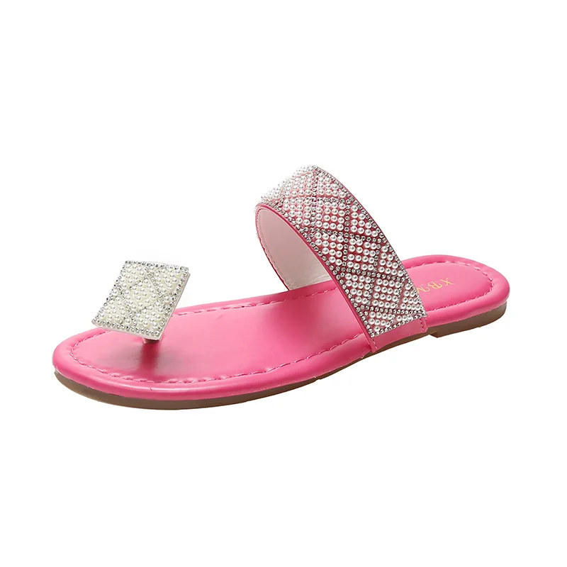 

Summer Women Flats Sandals Bright Diamonds Flip-Flops New Fashion Design Sli on Shoes Bling Crystal Slippers