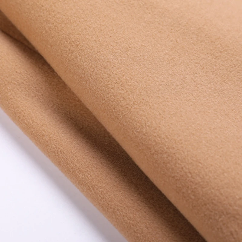 

2020 Autumn Winter Mid-Length Woolen Coat Solid Color Double Breasted Cotton Coats Loose Casual Overcoat With Belt