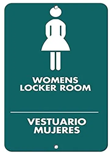

Warning Sign Womens Locker Room Vestuario Mujeres Ada Sign Road Sign Business Sign Aluminum Metal Tin Sign Z0237