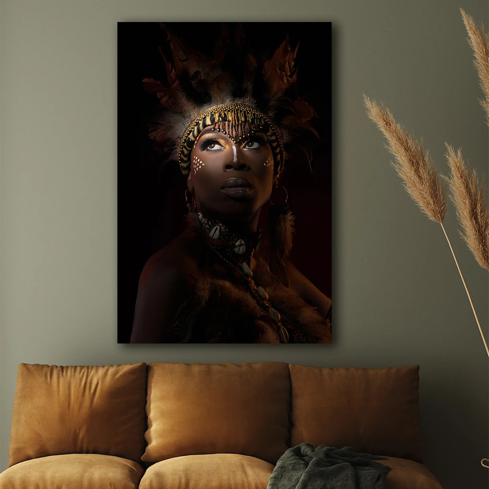 Холст без рамки плакаты и принты индийские женщины настенная живопись перо