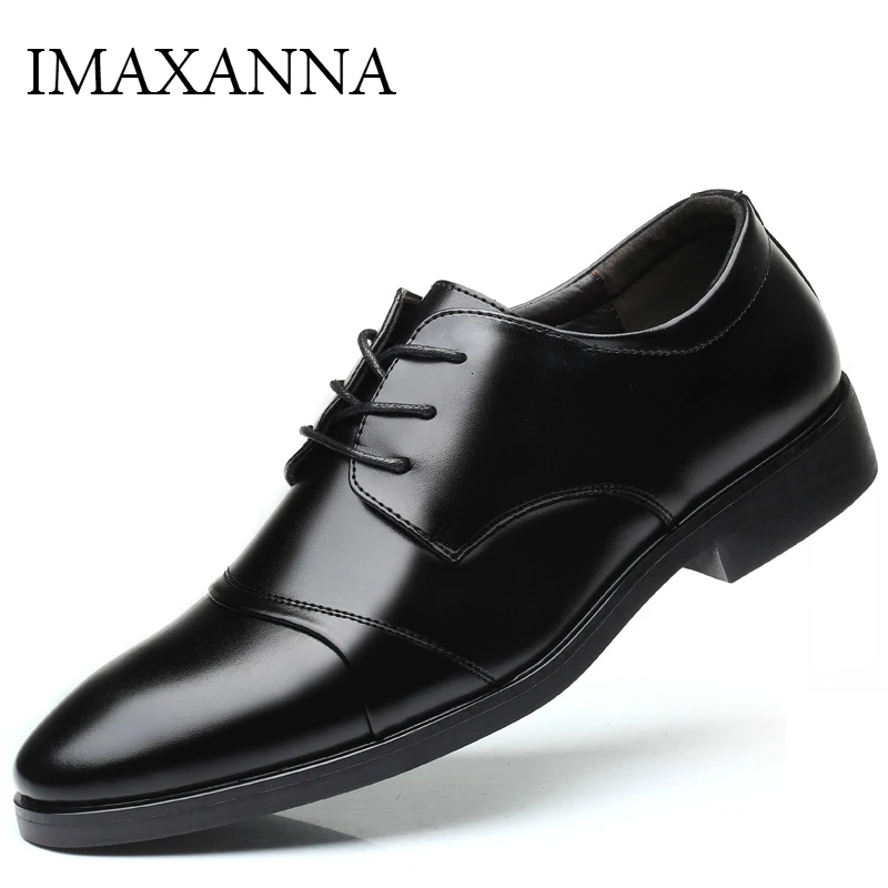 

IMAXANNA Autumn Shoes Men Genuine Leather Luxury Brand Men Shoes Classic Business Dress Wedding Shoes Male Leather Footwear