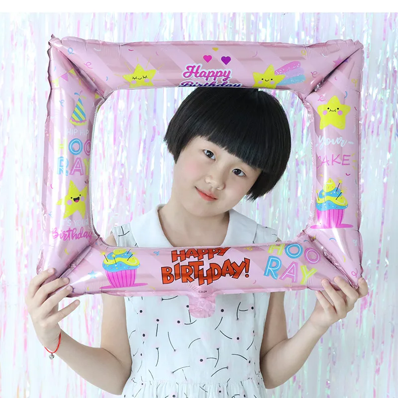 1 шт. с днем рождения фоторамка Фольга воздушные шары Семья детская День реквизит