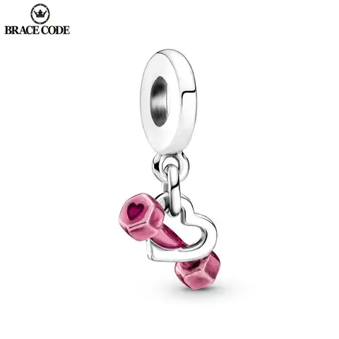 New pendants in the form of dumbbells and hearts, accessories for fitness are suitable for bracelets, bracelets, necklaces and accessories “Make yourself”, 2 pcs ....