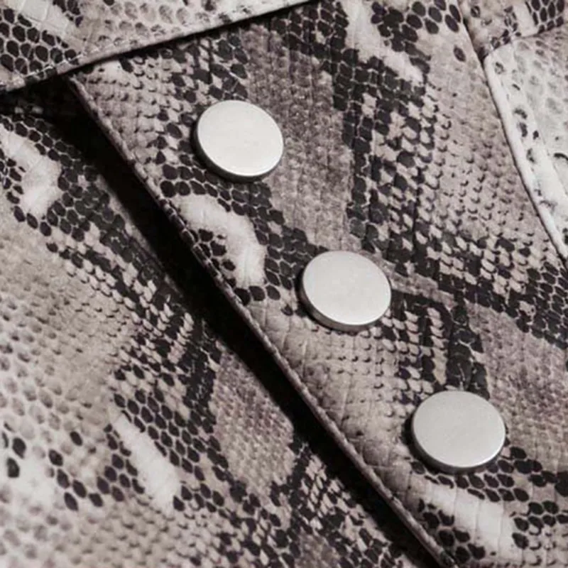 CHICEVER Print Snake PU Leather Women's Shorts High Waist With Sashes Vintage Short Pants Female Fashion 2020 Clothing | Женская