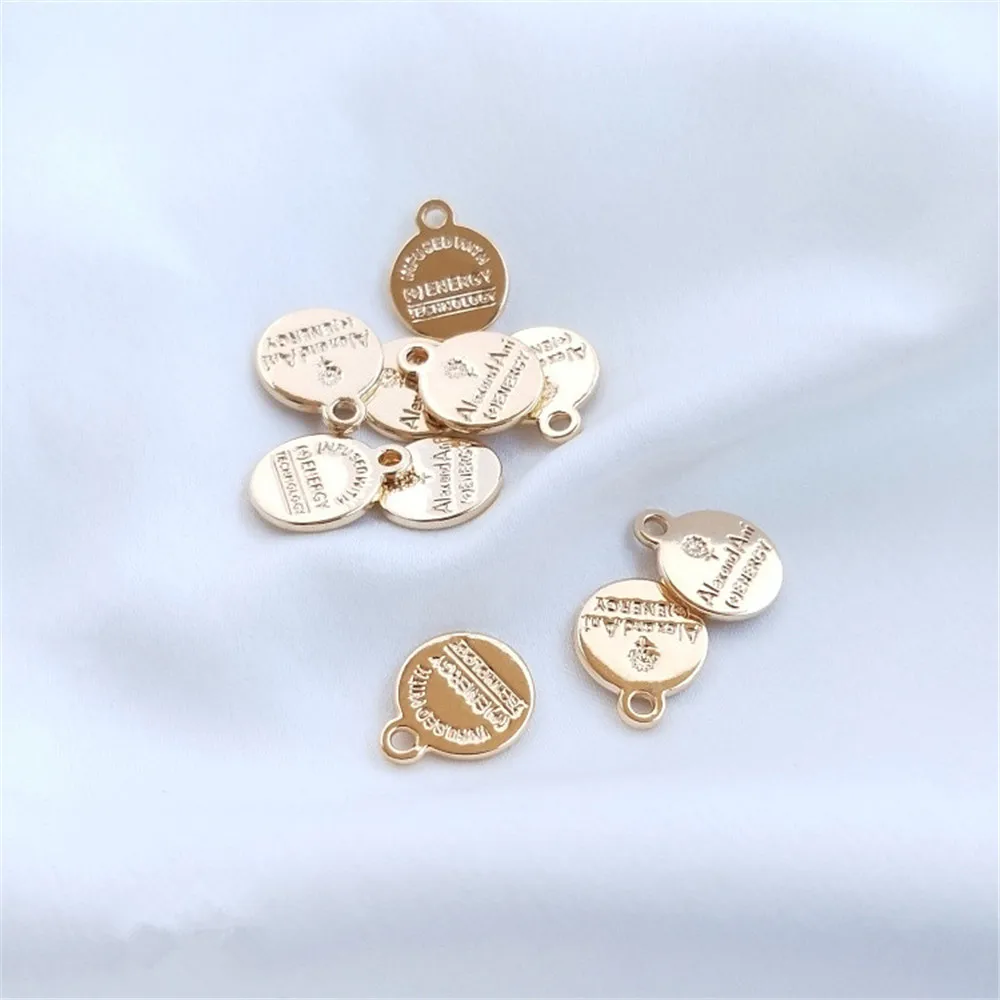 

14K Gold Filled Accessory English letter round brand small pendant diy bracelet pendant as the first accessory pendant