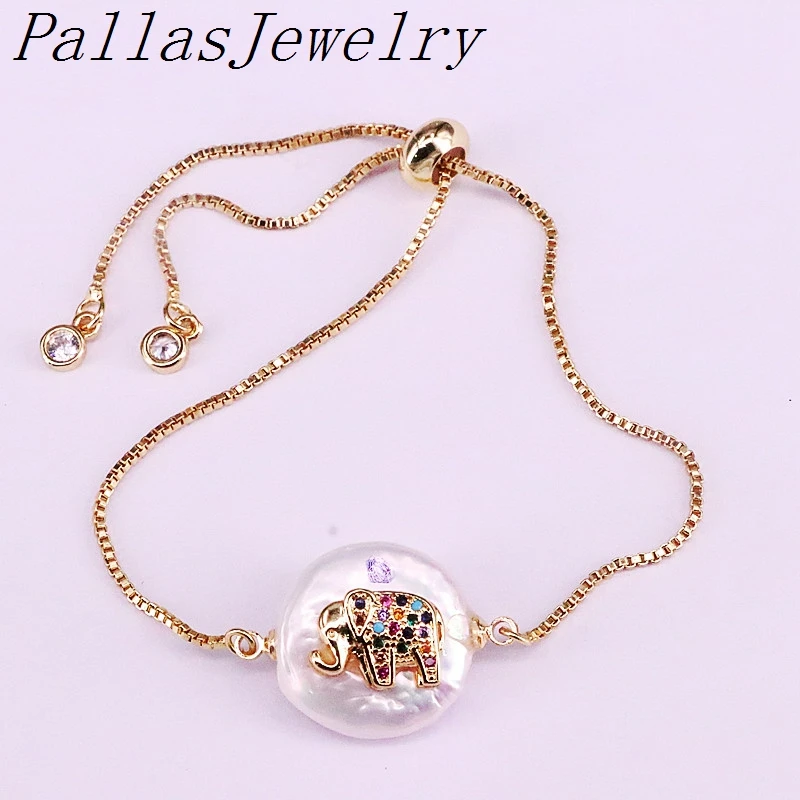 10 шт. новый дизайн натуральный жемчуг с разноцветным кубическим цирконием