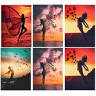 5D алмазная живопись сделай сам, танцевальный закат, полная мозаика, искусство, алмазная вышивка, вышивка крестиком, картина, ремесло, подарок, украшение для дома