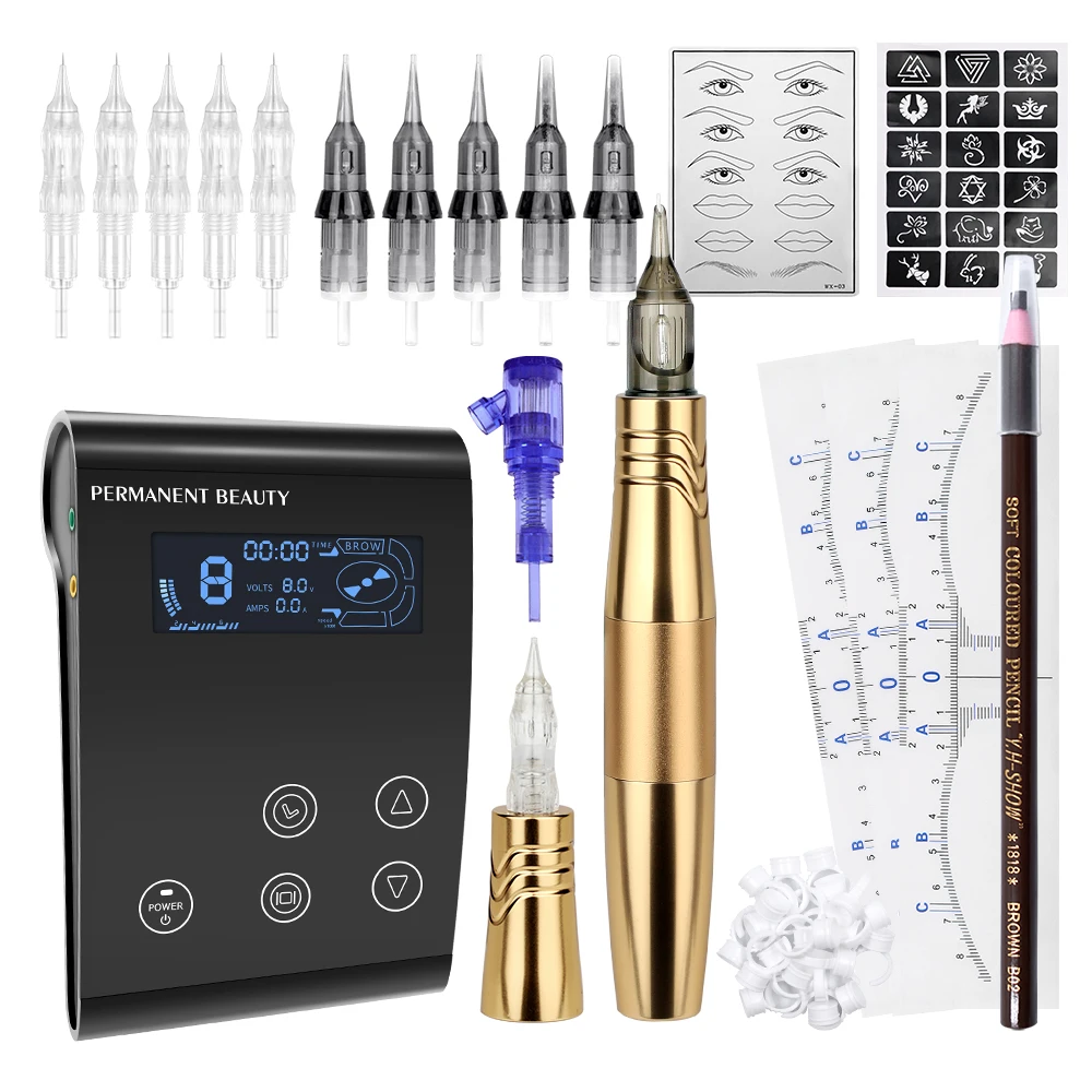 Rotary Tattoo Pen Permanent Makeup Machine Tattoo Machine Kits Dual Use Eyebrow Tattoo Body Art Machine for SMP and hair Scalp