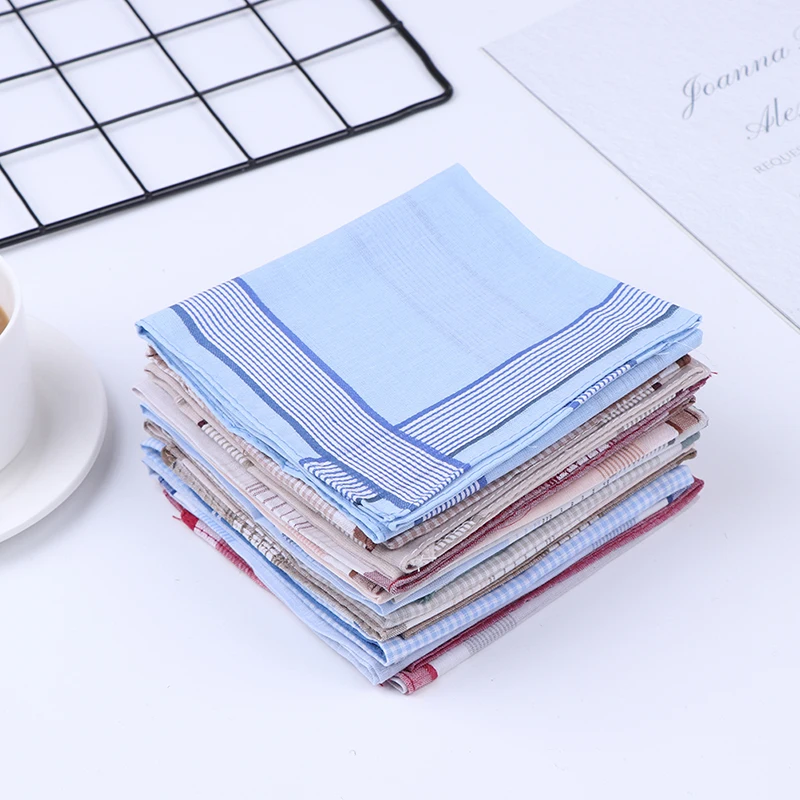 Мужские носовые платки 12 шт. мужские Ткань 100% хлопок размер цвет случайный выбор