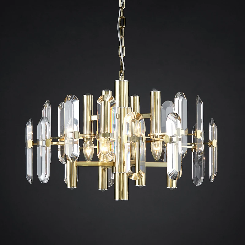 

crystal chanderlier gold chanderlier hanging lighting E14 lighting luxury lighting good project lighting