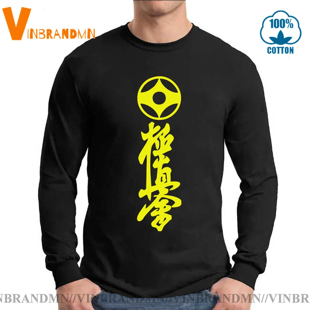 Kyokushin Karate Топы уличная хлопковая футболка с длинным рукавом для мужчин Homme Masutatsu