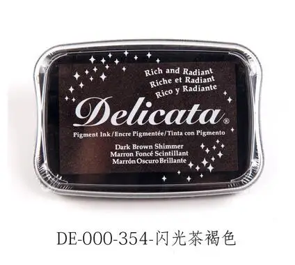Brown Tsukineko Delicata блестящие пигментные чернила богатые и сияющие Чернила Pad Япония - Цвет: Brown