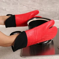 new fashion kitchen microwave mittens silicone heat resistant gloves cooking barbecue gants oven glove home cleaning tools