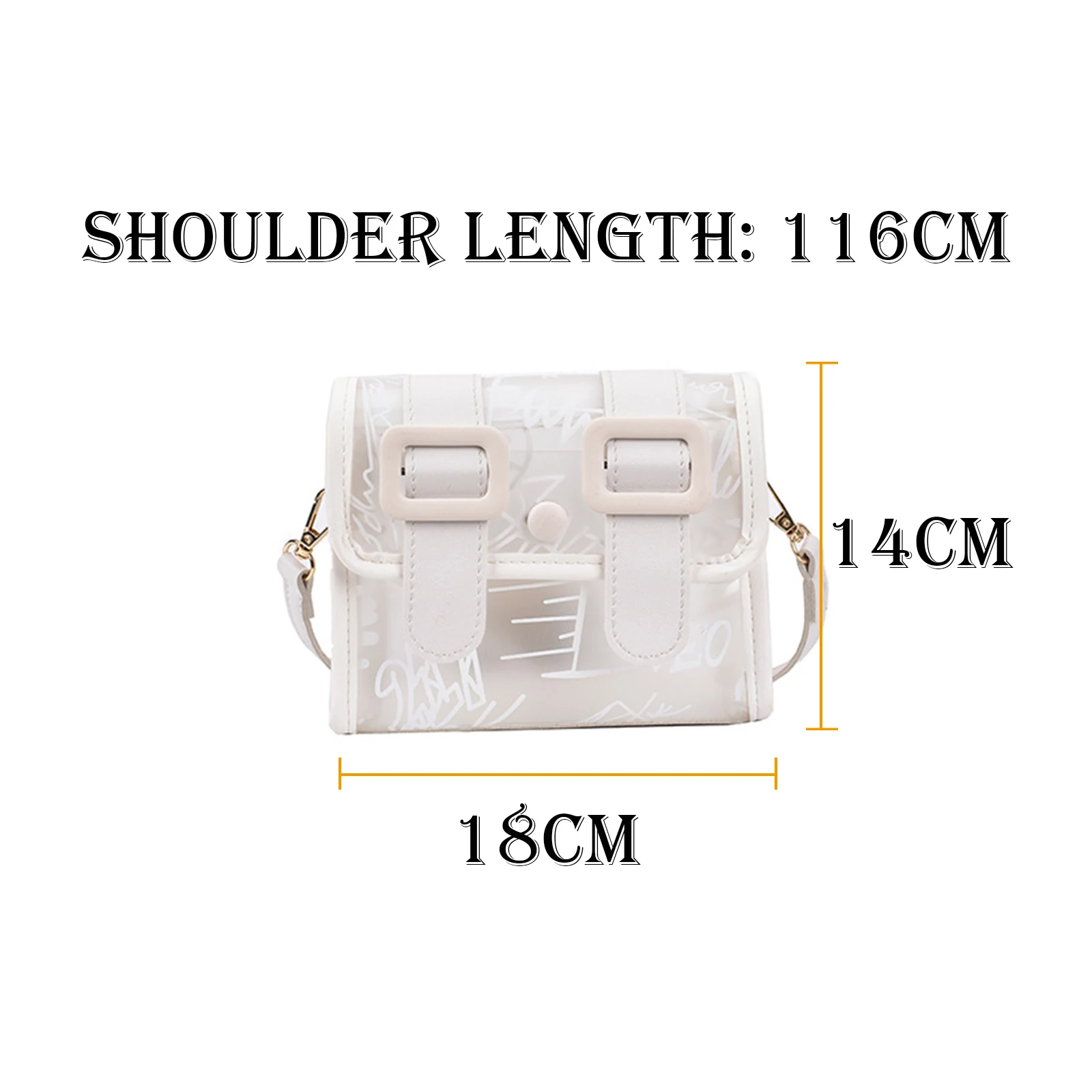 

Summer Candy Clear Women Shouldr Bag School Fashion Concise Style Letters Practical Lady PVC Ins Korea Style Handbag WB4008