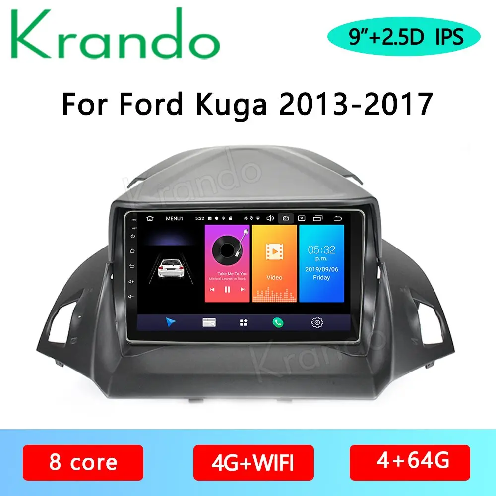 Krando Android 10 0 9 &quotдля Ford kuga 2013 2017 автомобильный Радио плеер Gps навигация