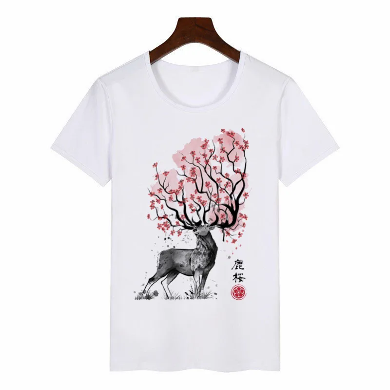 

The new Cute Deer Print T-shirt woman fashion Street dress T-shirt Casual Harajuku summer Short sleeve casual T-shirt woman tops