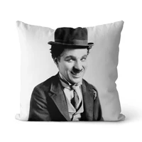 charlie chaplin velvet cotton canvas square pillow cover cushion cover used for sofa living room office party car