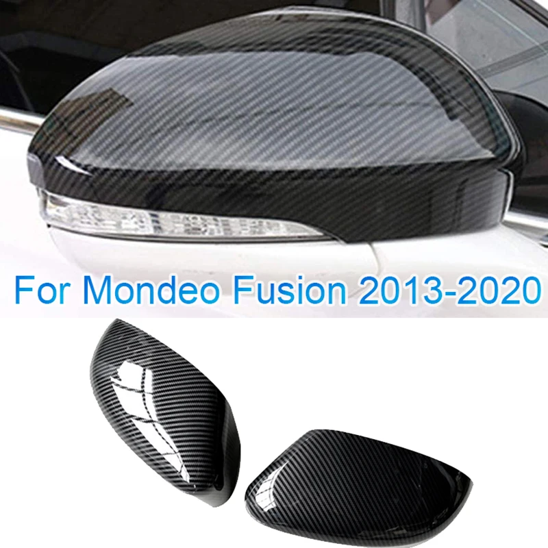 

Углеродное волокно зеркало заднего вида Корпус крышка Кепки-крышка зеркала боковой двери Накладка для Ford Mondeo / Fusion 2013-2020
