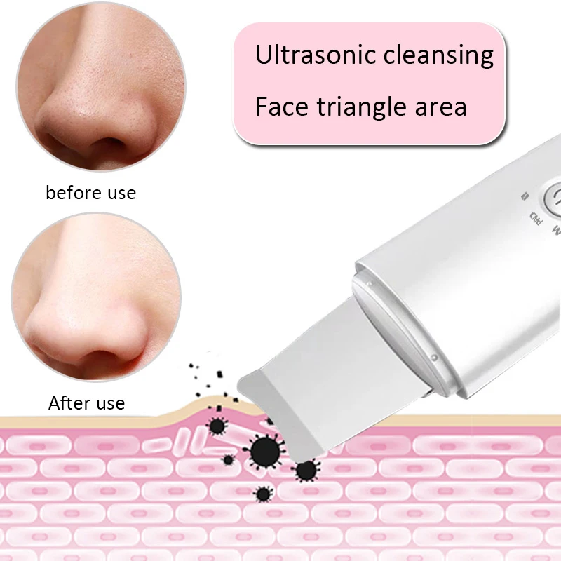 Профессиональный ультразвуковой скребок для кожи лица Очищение ионами глубокое