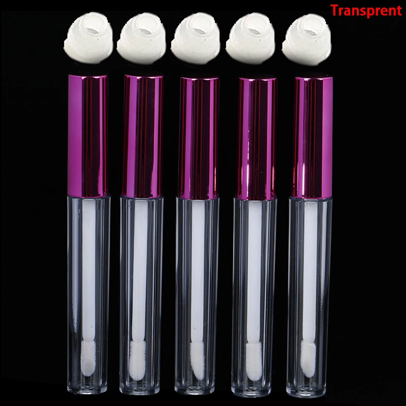 

5Pcs/lot 2.5ML Plastic Lip Balm Tube Mini Empty Transparent ABS Lip Gloss Tubes Lipstick Mini Sample Cosmetic Container With Cap