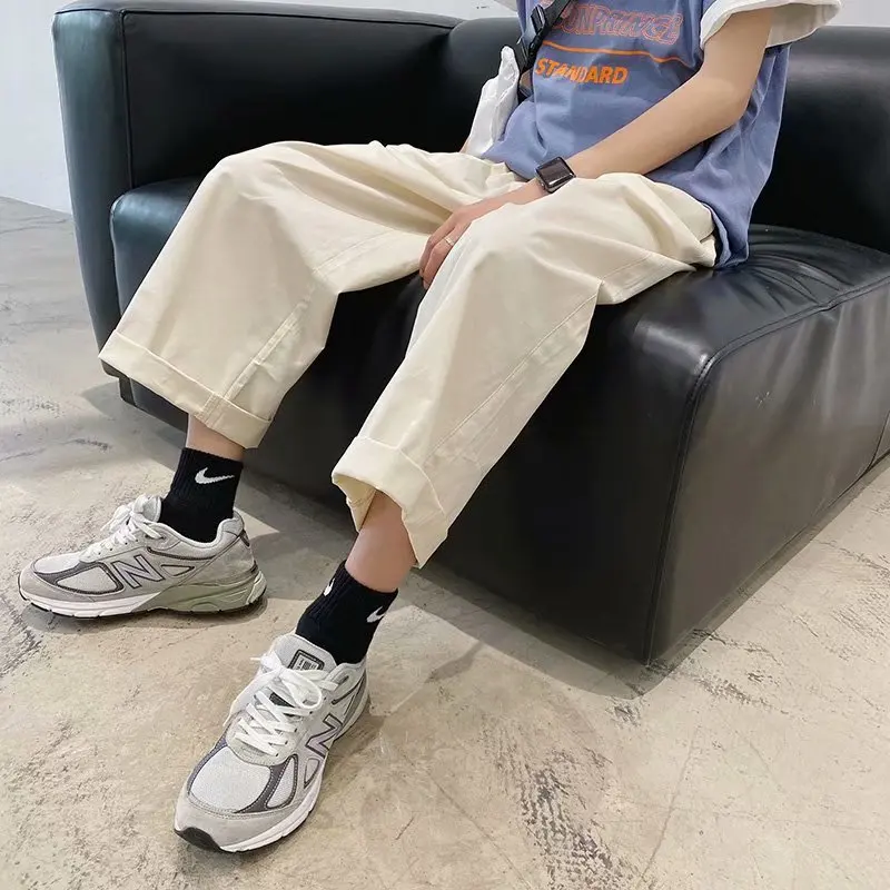 Уличная одежда мужские корейские модные брюки с широкими штанинами джоггеры 2021