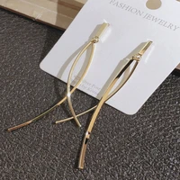 milangirl new fashion dangle hanging long drop geometric twisted line earrings for women simple chain jewelry brinco bijoux