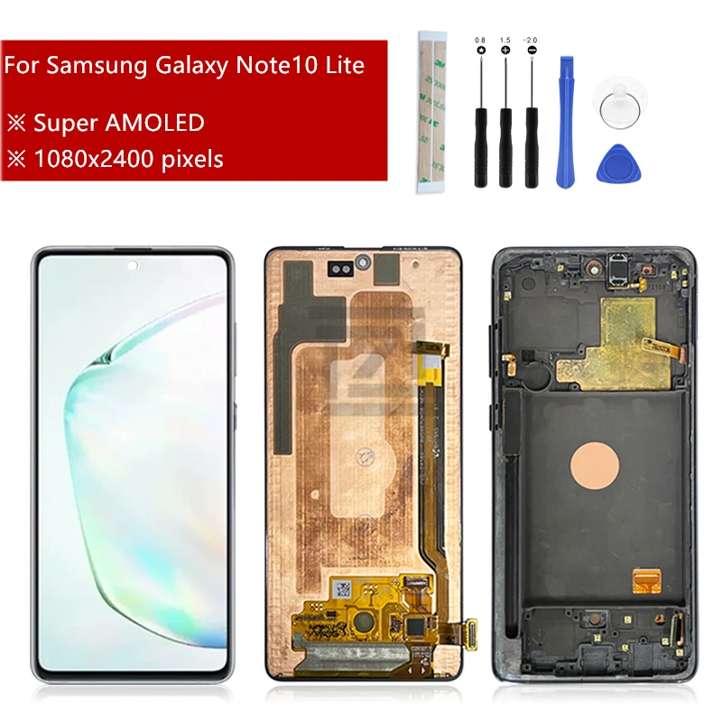 ЖК экран с дигитайзером для Samsung Galaxy Note 10 lite N770F/DS N770F/DSM сенсорный рамкой 6 7