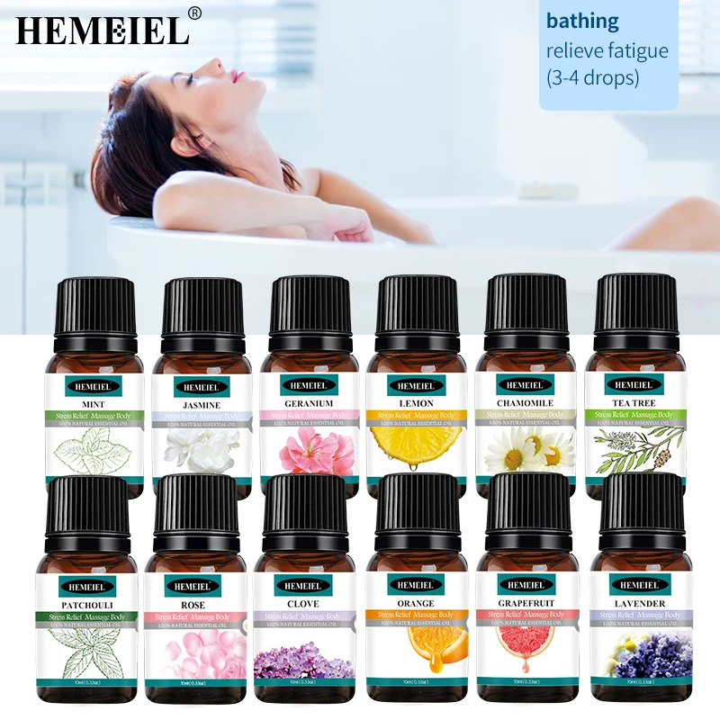 

Diffuser Essential Oils Lavender Geranium Tea Tree Mint Orange Chamomi Flavoring Oil for Pain Relief Reduce Anxiety Better Sleep