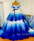 Красивое очаровательное синее градиентное вечернее платье без рукавов без бретелек 2021 Модное бальное платье для милой девушки платье для выпускного вечера