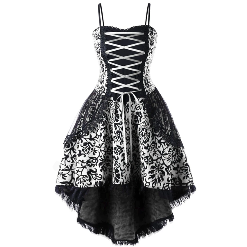 Винтажное Сексуальное Женское Платье с лямкой на шее средневековый стиль