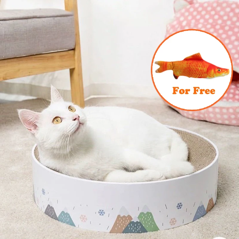 

Cat Scratching Board Corrugated Round Nest Funny Cat Toy Scratch Abrasion Resistance Four Seasons General Cat Supplies Cama Gato