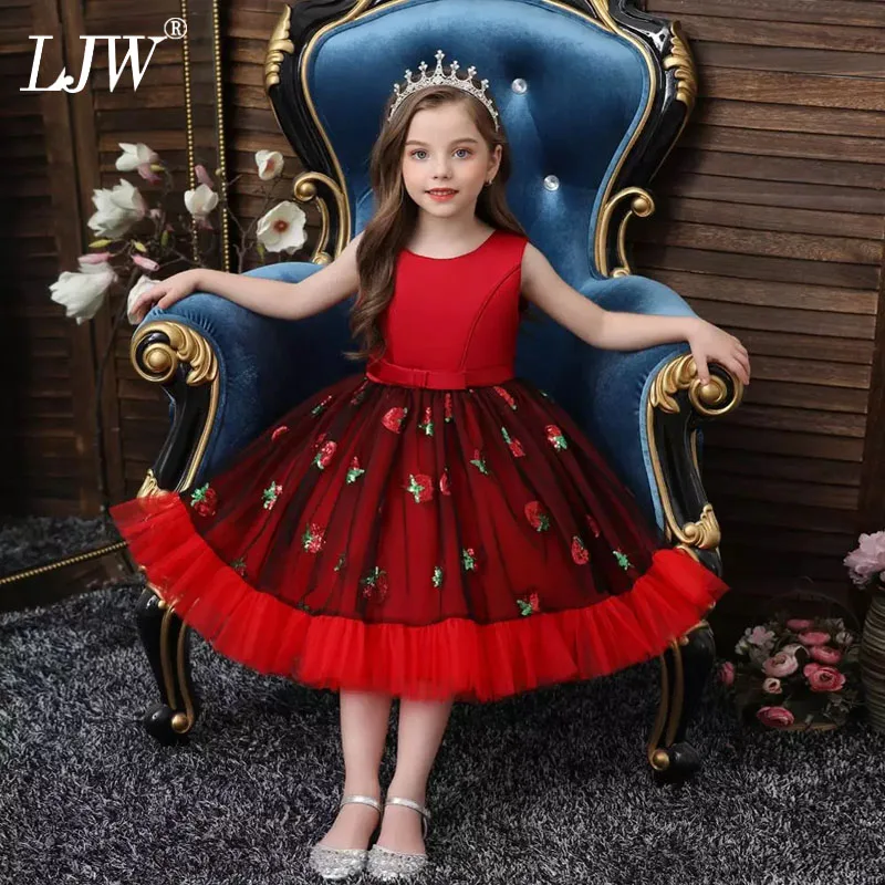 От 3 до 12 лет шикарное для рождественской вечеринки платье детский костюм