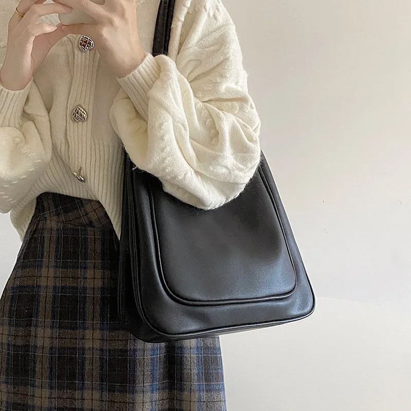 

Soft PU Leather Shoulder Bucket Bag for Women 2021 New Winter Large Capacity Designer Composite Commuter Tote Bags Purse Handbag