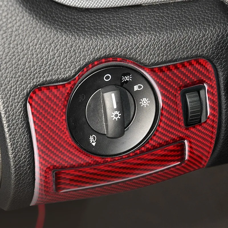Headlamp Switch Button Decoration Cover Carbon Fiber Sticker Interior for Ford Mustang 2009-2013 | Автомобили и мотоциклы