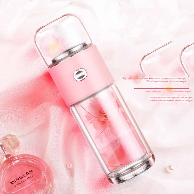 One button tea separation double glass filter portable lady flower tool 210ML | Дом и сад
