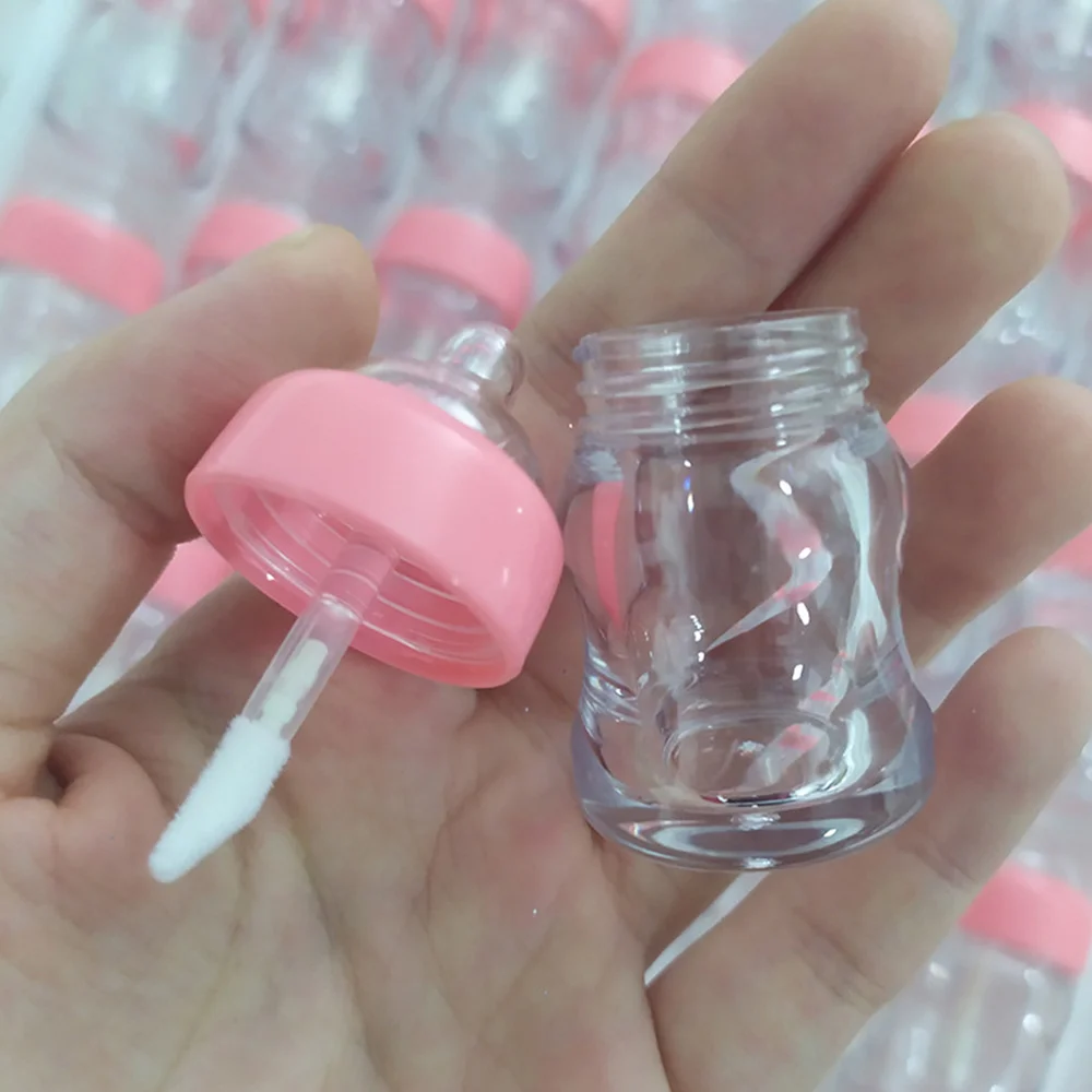 

10pcs 7ml Milk Baby Bottle Plastic Lipgloss Empty Tube Cosmetic Creative Nipple Lip Gloss Packaging Container Sample Bottle